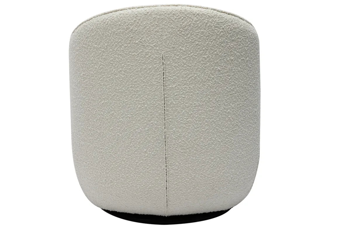 Fauteuil design pivotant en tissu effet laine bouclée blanc AMBER