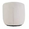 Fauteuil design pivotant en tissu effet velours texturé beige AMBER