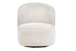 Fauteuil design pivotant en tissu effet velours texturé beige AMBER