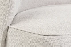 Fauteuil design pivotant en tissu effet velours texturé beige AMBER
