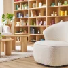 Fauteuil design pivotant en tissu effet velours texturé terre brûlée AMBER