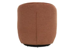Fauteuil design pivotant en tissu effet velours texturé terre brûlée AMBER