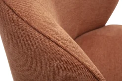 Fauteuil design pivotant en tissu effet velours texturé terre brûlée AMBER