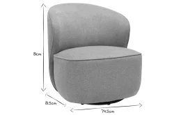 Fauteuil design pivotant en tissu effet velours texturé terracotta AMBER