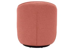 Fauteuil design pivotant en tissu effet velours texturé terracotta AMBER