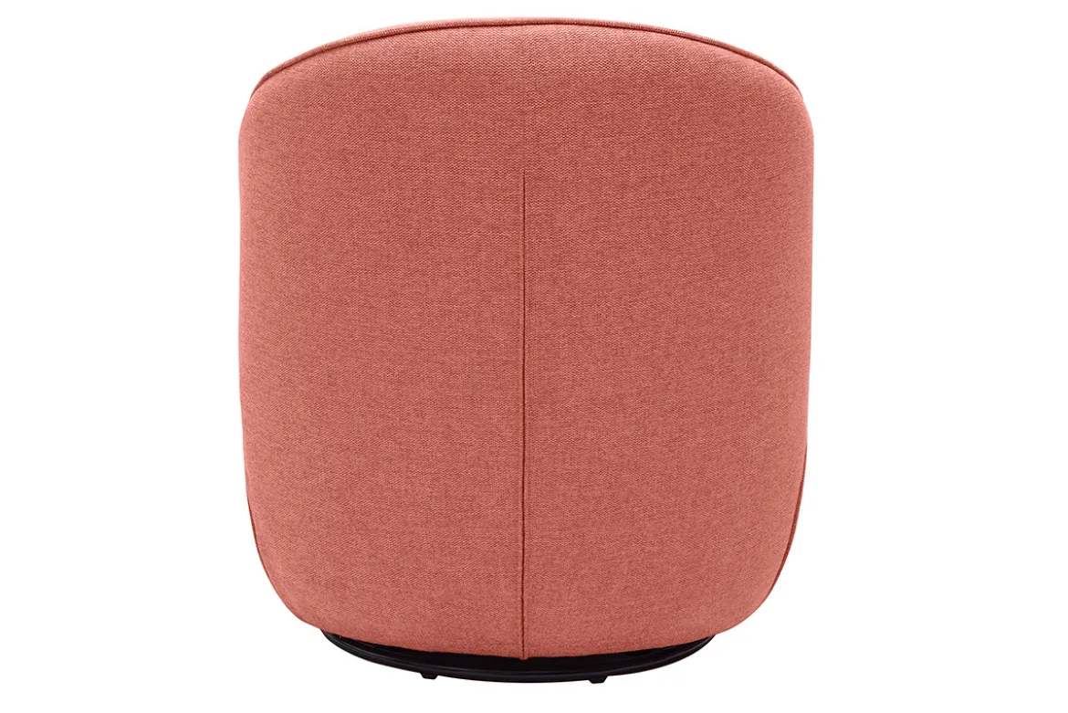 Fauteuil design pivotant en tissu effet velours texturé terracotta AMBER
