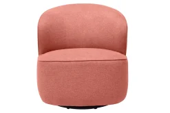 Fauteuil design pivotant en tissu effet velours texturé terracotta AMBER