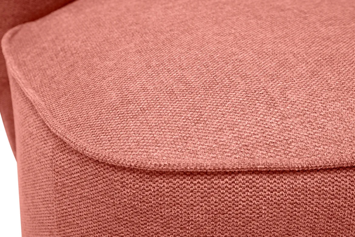 Fauteuil design pivotant en tissu effet velours texturé terracotta AMBER