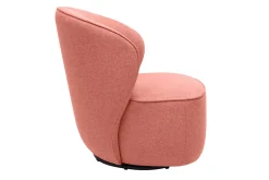 Fauteuil design pivotant en tissu effet velours texturé terracotta AMBER