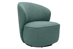 Fauteuil design pivotant en tissu vert de gris AMBER