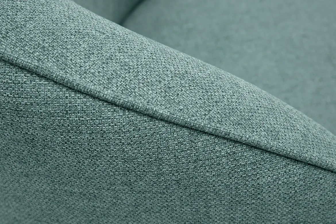 Fauteuil design pivotant en tissu vert de gris AMBER