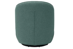 Fauteuil design pivotant en tissu vert de gris AMBER