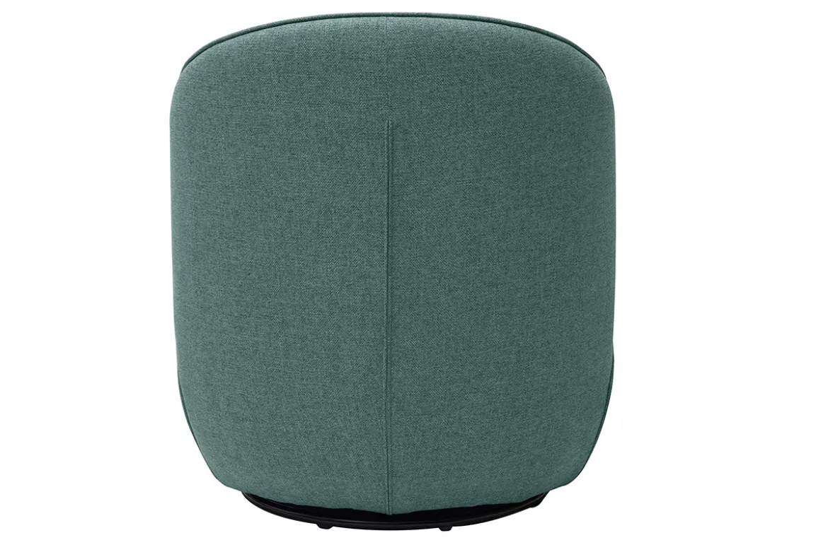 Fauteuil design pivotant en tissu vert de gris AMBER