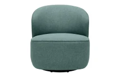 Fauteuil design pivotant en tissu vert de gris AMBER
