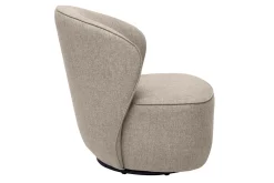 Fauteuil design pivotant en tissu taupe AMBER