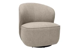 Fauteuil design pivotant en tissu taupe AMBER