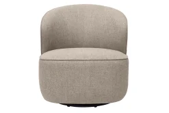 Fauteuil design pivotant en tissu taupe AMBER