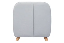 Fauteuil enfant scandinave en tissu gris clair et bois clair NORKID