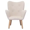 Fauteuil enfant scandinave en tissu rose poudré et bois clair BABY BRISTOL