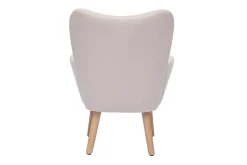 Fauteuil enfant scandinave en tissu rose poudré et bois clair BABY BRISTOL