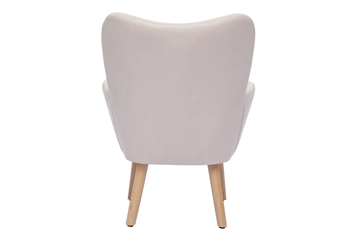 Fauteuil enfant scandinave en tissu rose poudré et bois clair BABY BRISTOL