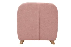 Fauteuil enfant scandinave en tissu effet velours texturé rose et bois clair NORKID