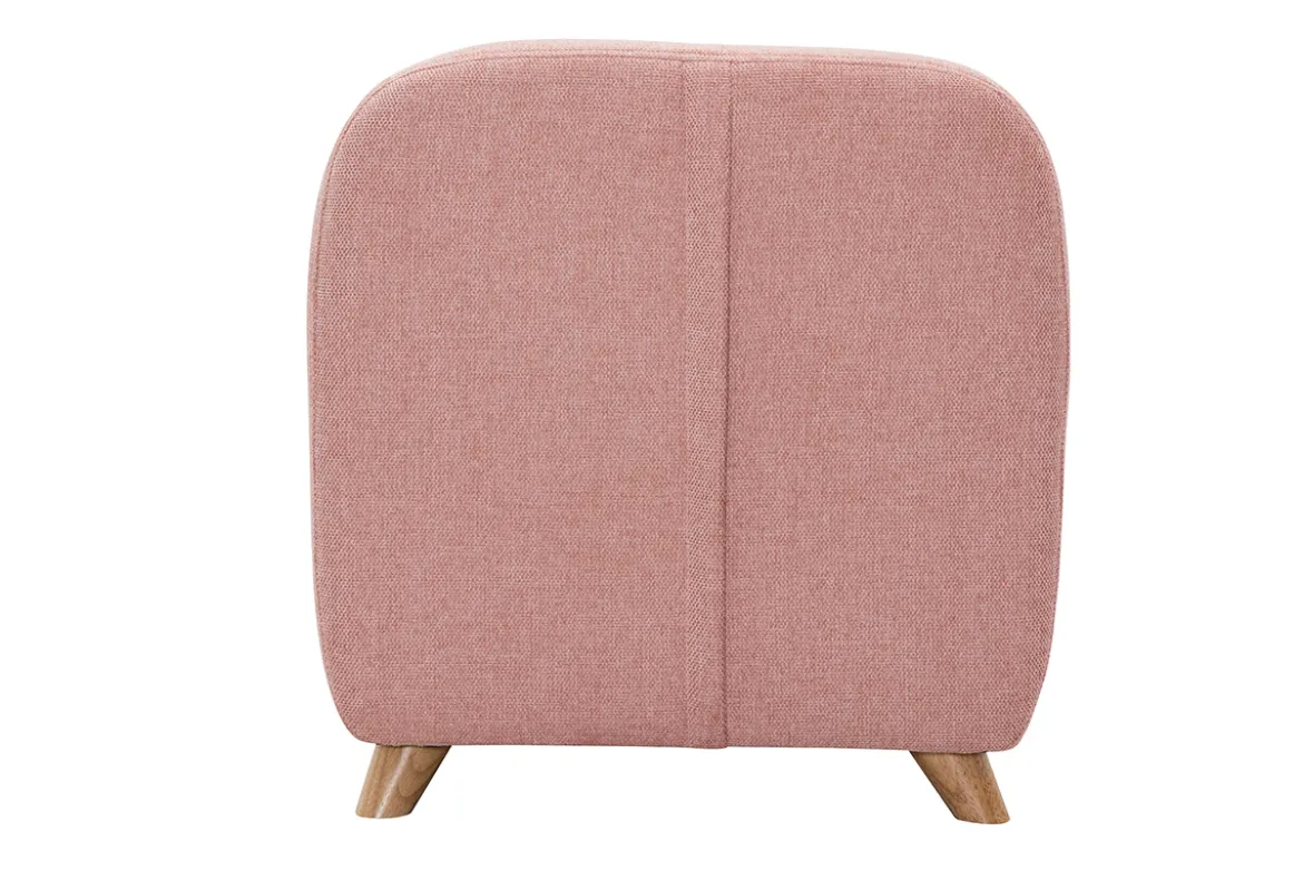 Fauteuil enfant scandinave en tissu effet velours texturé rose et bois clair NORKID