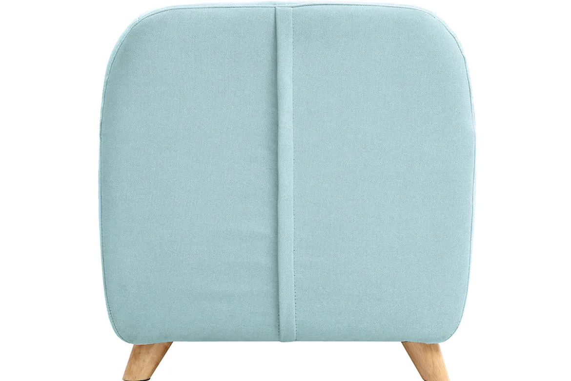 Fauteuil enfant scandinave en tissu menthe à l'eau et bois clair NORKID