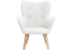 Fauteuil enfant scandinave en tissu gris polaire et bois clair BABY BRISTOL
