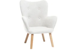 Fauteuil enfant scandinave en tissu gris polaire et bois clair BABY BRISTOL