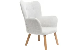 Fauteuil enfant scandinave en tissu gris polaire et bois clair BABY BRISTOL
