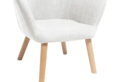 Fauteuil enfant scandinave en tissu gris polaire et bois clair BABY BRISTOL