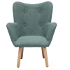 Fauteuil enfant scandinave en tissu vert de gris et bois clair BABY BRISTOL