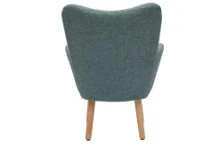Fauteuil enfant scandinave en tissu vert de gris et bois clair BABY BRISTOL