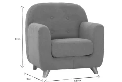 Fauteuil enfant scandinave en tissu effet velours jaune moutarde et bois clair NORKID
