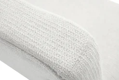 Fauteuil en tissu chenille beige et métal noir VEDANA