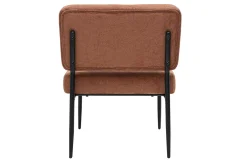 Fauteuil en tissu chenille terre brûlée et métal noir VEDANA