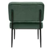 Fauteuil en tissu chenille vert kaki et métal noir VEDANA