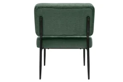Fauteuil en tissu chenille vert kaki et métal noir VEDANA