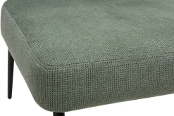 Fauteuil en tissu chenille vert kaki et métal noir VEDANA
