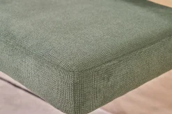 Fauteuil en tissu chenille vert kaki et métal noir VEDANA