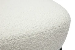 Fauteuil en tissu effet laine bouclée blanc et métal noir BELEY