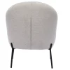 Fauteuil en tissu effet velours texturé beige et métal noir BELEY