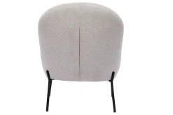 Fauteuil en tissu effet velours texturé beige et métal noir BELEY