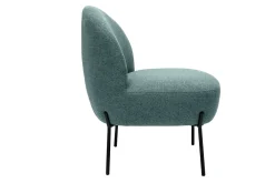 Fauteuil en tissu vert de gris et métal noir BELEY