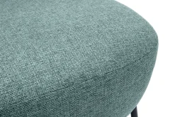 Fauteuil en tissu vert de gris et métal noir BELEY