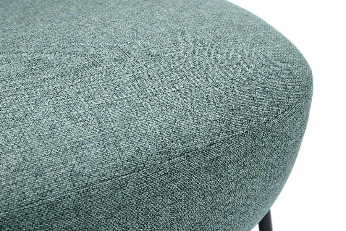 Fauteuil en tissu vert de gris et métal noir BELEY
