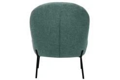 Fauteuil en tissu vert de gris et métal noir BELEY