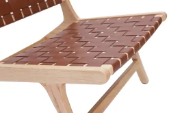 Fauteuil ethnique en bois et sangles tressées marron BONDI