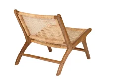 Fauteuil ethnique en bois teck massif et cannage en rotin naturel HAMMA